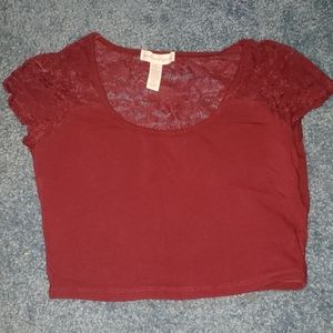 Maroon colored crop top